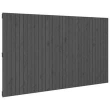 Hoofdbord Wandmontage 204X3X0 Cm Massief Grenenhout Grijs 204 x 110 cm