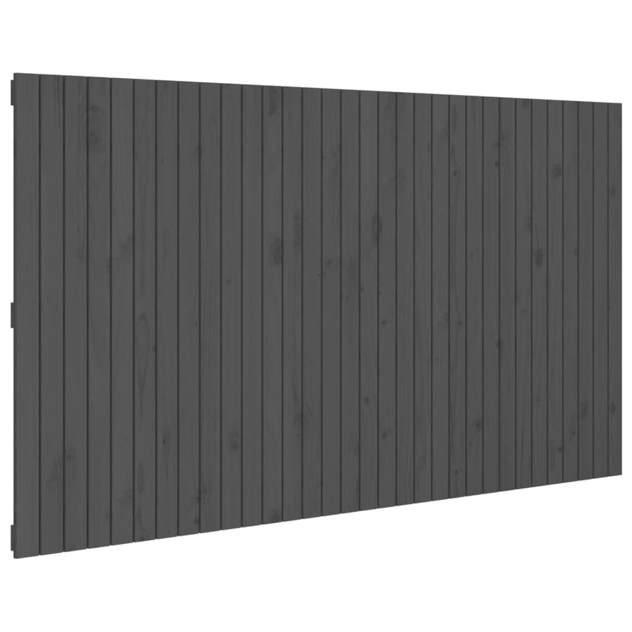 Hoofdbord Wandmontage 204X3X0 Cm Massief Grenenhout Grijs 204 x 110 cm