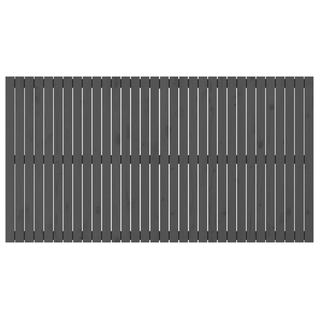 Hoofdbord Wandmontage 204X3X0 Cm Massief Grenenhout Grijs 204 x 110 cm