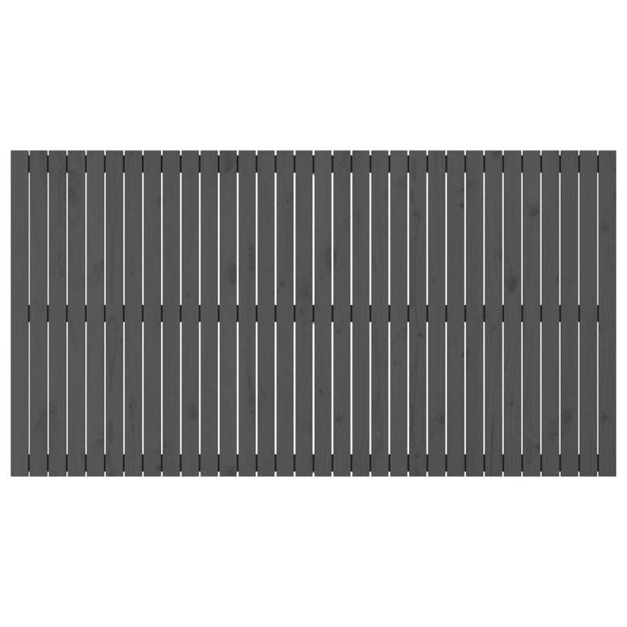 Hoofdbord Wandmontage 204X3X0 Cm Massief Grenenhout Grijs 204 x 110 cm