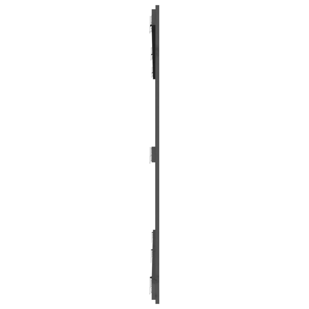 Hoofdbord Wandmontage 204X3X0 Cm Massief Grenenhout Grijs 204 x 110 cm