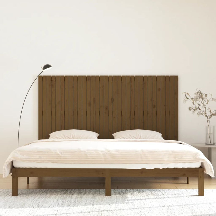 Hoofdbord Wandmontage 204X3X0 Cm Grenenhout Honingbruin 204 x 110 cm