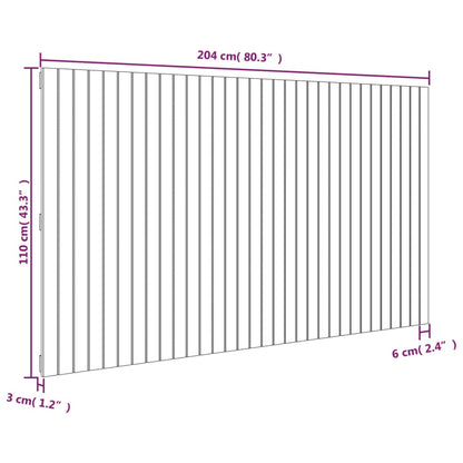 Hoofdbord Wandmontage 204X3X0 Cm Grenenhout Honingbruin 204 x 110 cm