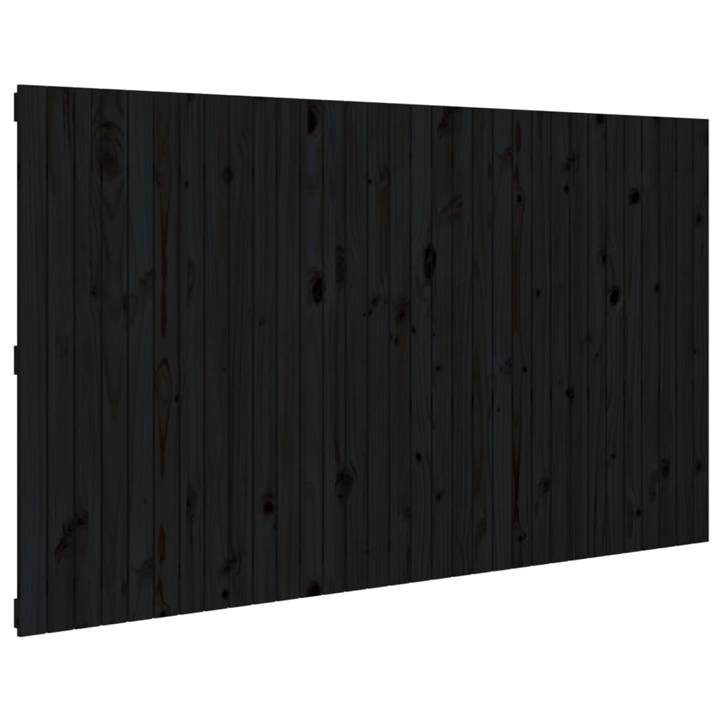 Hoofdbord Wandmontage 204X3X0 Cm Massief Grenenhout Zwart 204 x 110 cm
