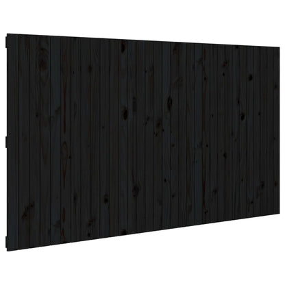 Hoofdbord Wandmontage 204X3X0 Cm Massief Grenenhout Zwart 204 x 110 cm