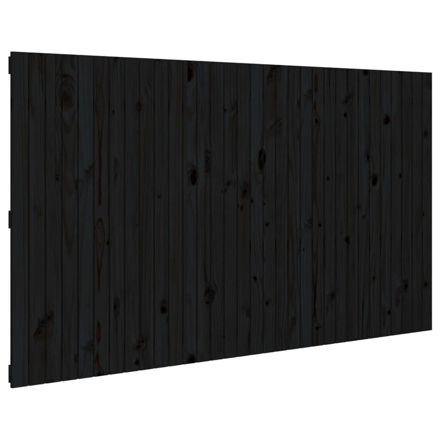 Hoofdbord Wandmontage 204X3X0 Cm Massief Grenenhout Zwart 204 x 110 cm