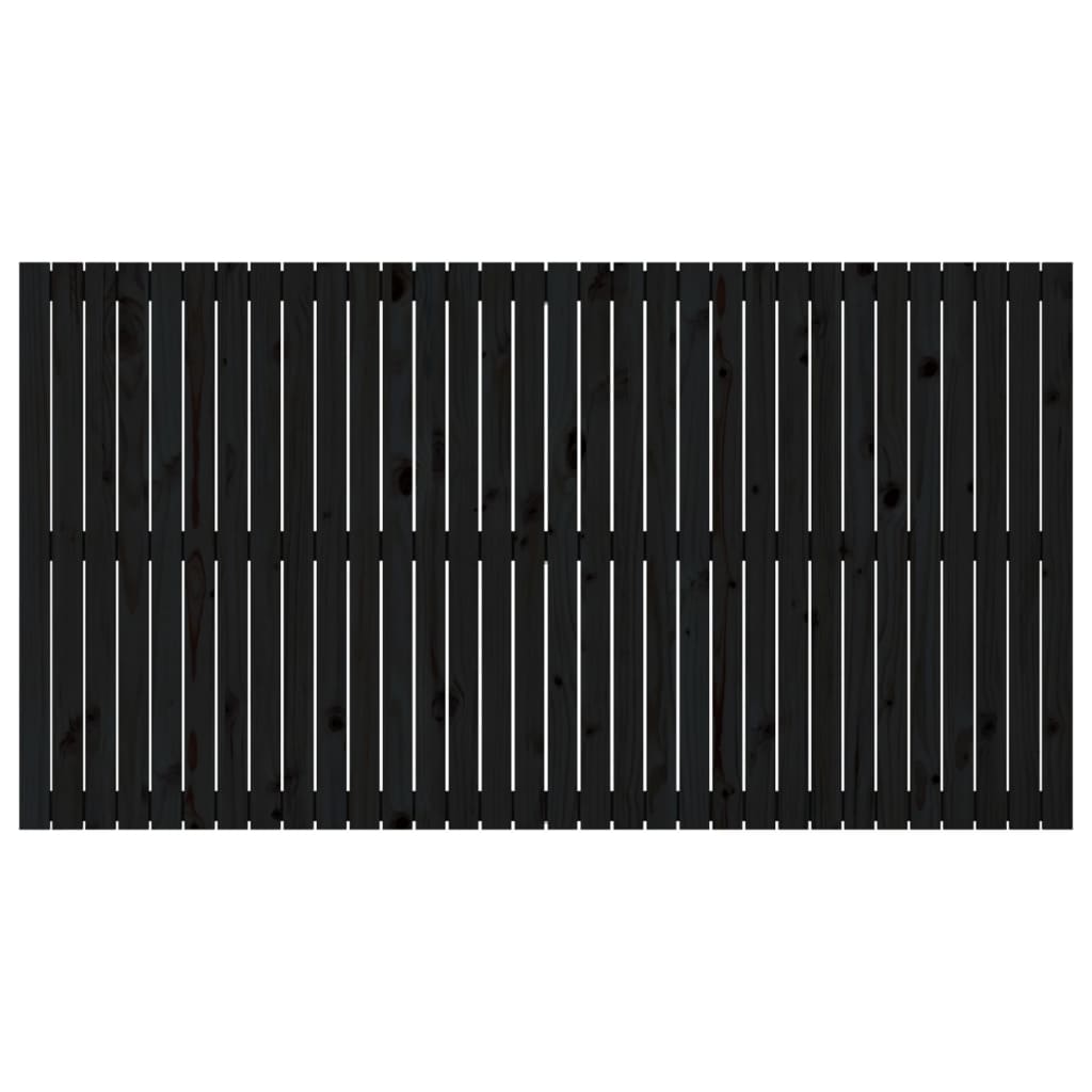 Hoofdbord Wandmontage 204X3X0 Cm Massief Grenenhout Zwart 204 x 110 cm