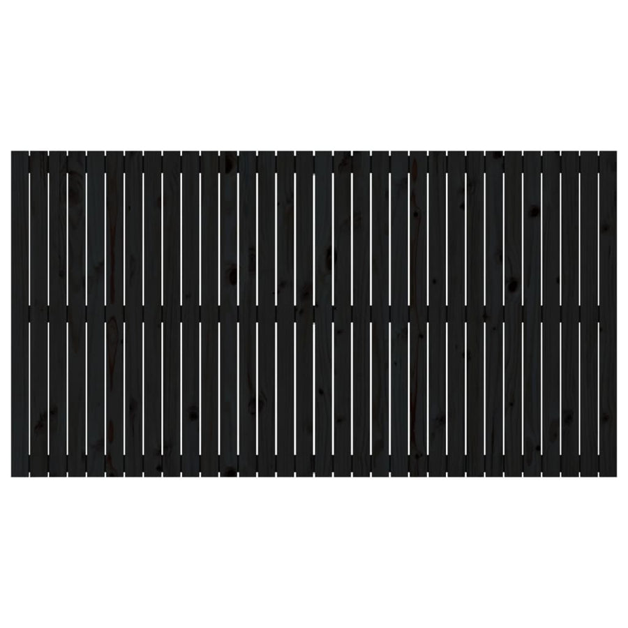 Hoofdbord Wandmontage 204X3X0 Cm Massief Grenenhout Zwart 204 x 110 cm