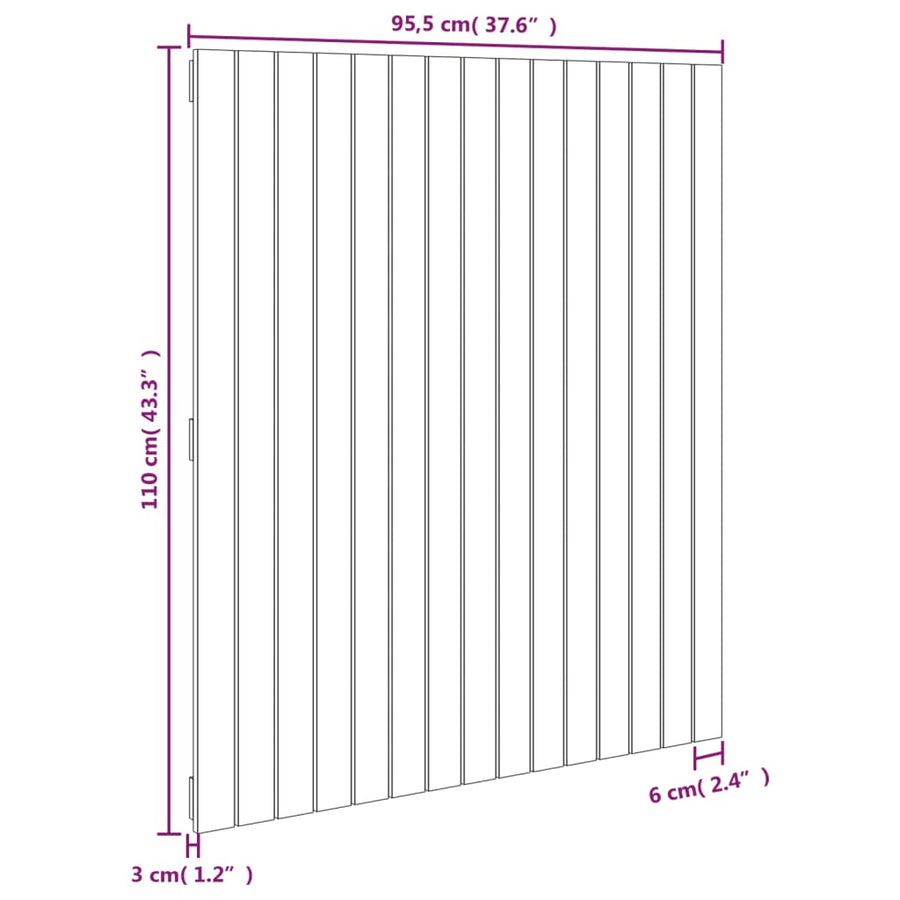 Wandhoofdbord 95,5X3X0 Cm Massief Grenenhout Honingbruin 95.5 x 110 cm