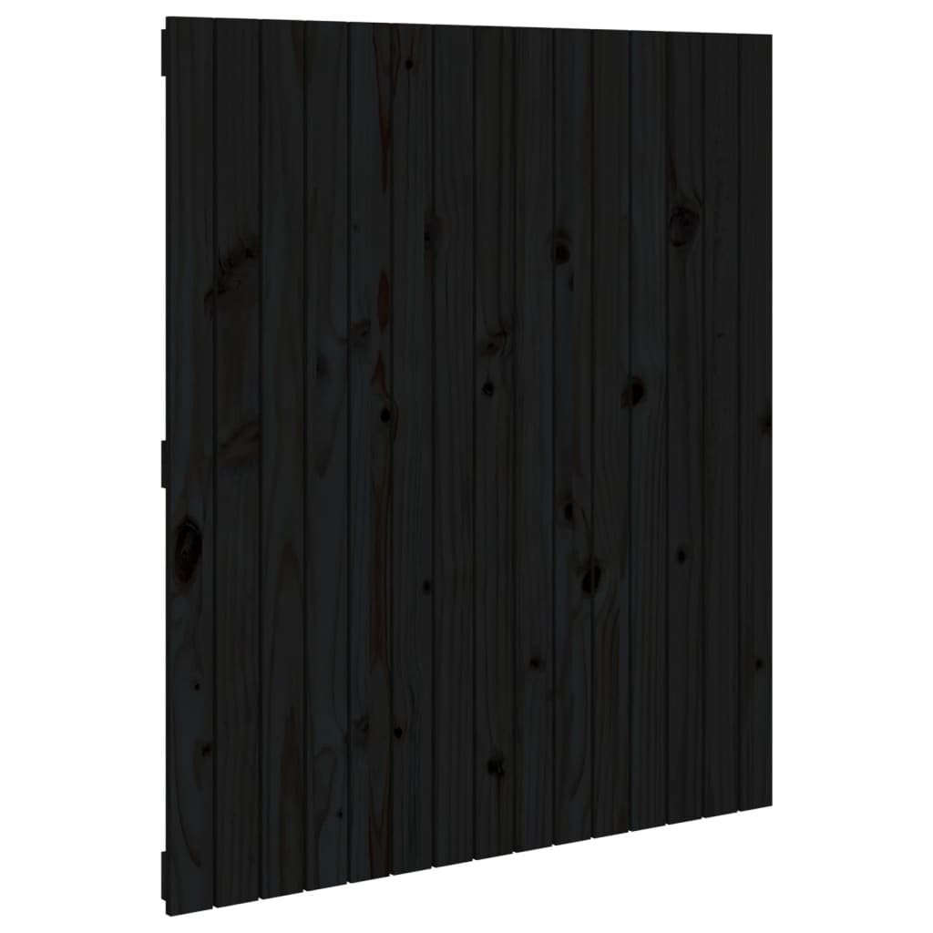 Wandhoofdbord 95,5X3X0 Cm Massief Grenenhout Zwart 95.5 x 110 cm