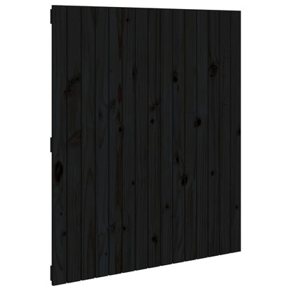 Wandhoofdbord 95,5X3X0 Cm Massief Grenenhout Zwart 95.5 x 110 cm