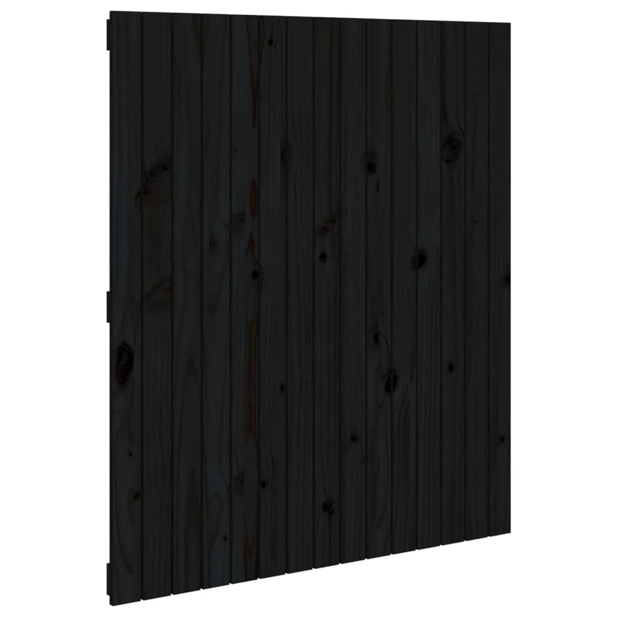 Wandhoofdbord 95,5X3X0 Cm Massief Grenenhout Zwart 95.5 x 110 cm