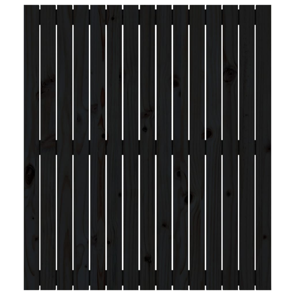Wandhoofdbord 95,5X3X0 Cm Massief Grenenhout Zwart 95.5 x 110 cm