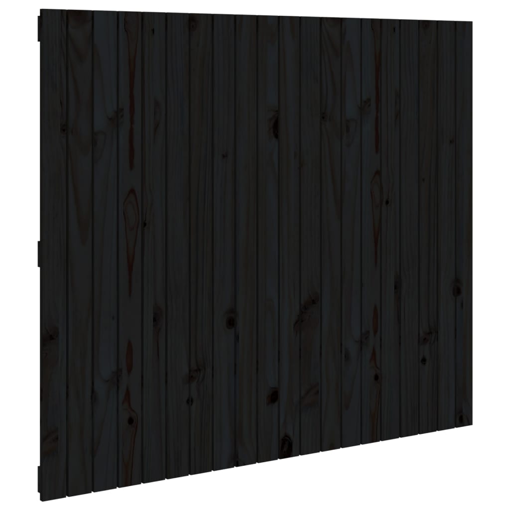 Wandhoofdbord 27,5X3X0 Cm Massief Grenenhout Zwart 127.5 x 110 cm