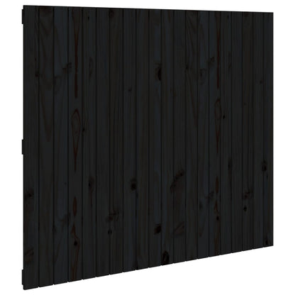 Wandhoofdbord 27,5X3X0 Cm Massief Grenenhout Zwart 127.5 x 110 cm