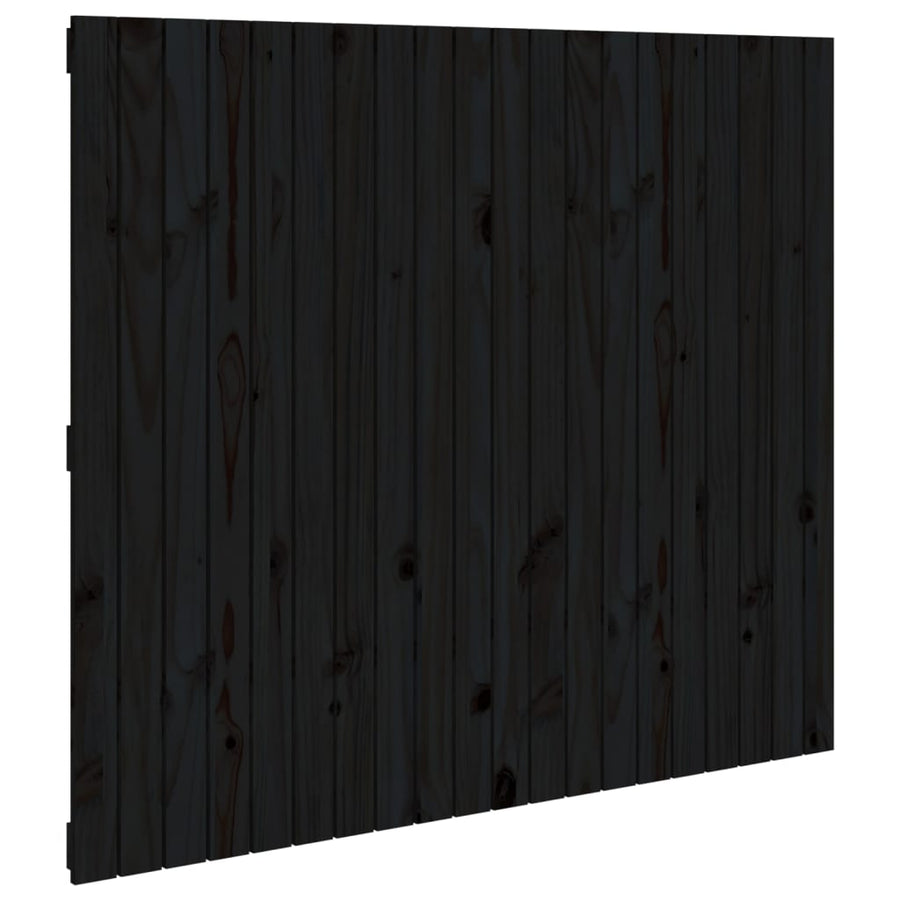 Wandhoofdbord 27,5X3X0 Cm Massief Grenenhout Zwart 127.5 x 110 cm