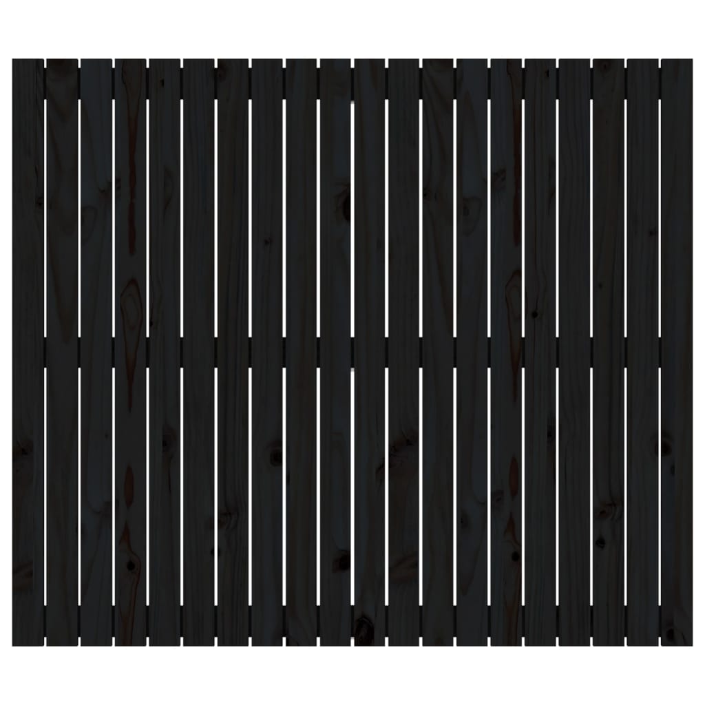 Wandhoofdbord 27,5X3X0 Cm Massief Grenenhout Zwart 127.5 x 110 cm