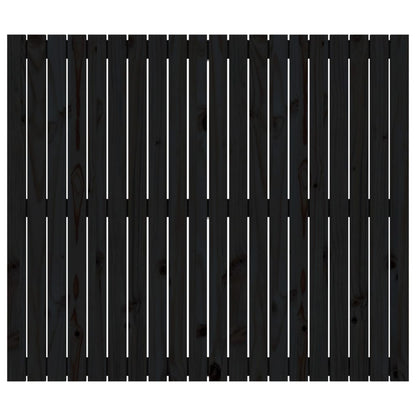 Wandhoofdbord 27,5X3X0 Cm Massief Grenenhout Zwart 127.5 x 110 cm