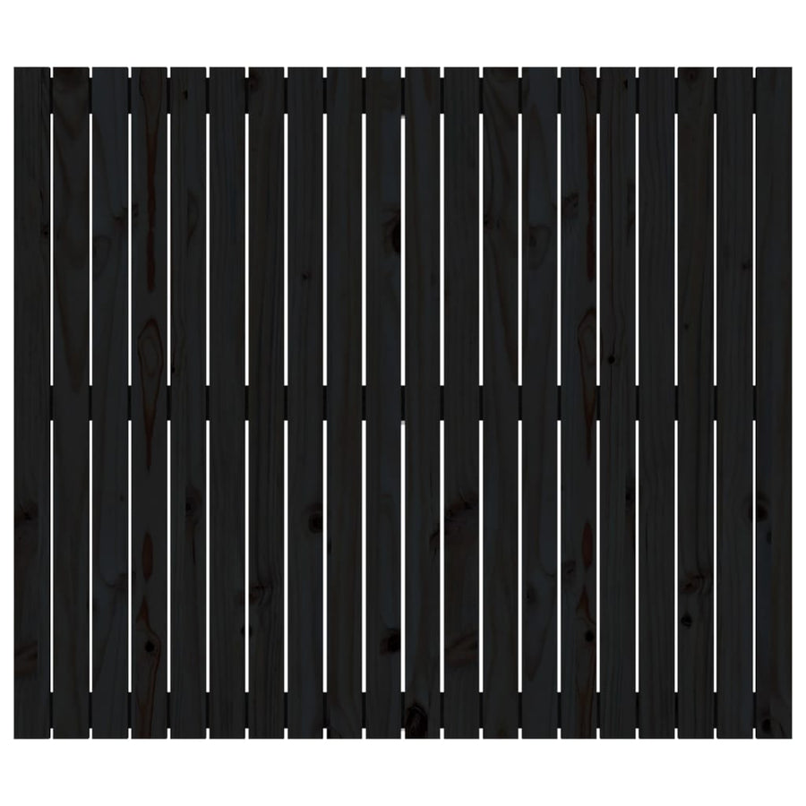 Wandhoofdbord 27,5X3X0 Cm Massief Grenenhout Zwart 127.5 x 110 cm