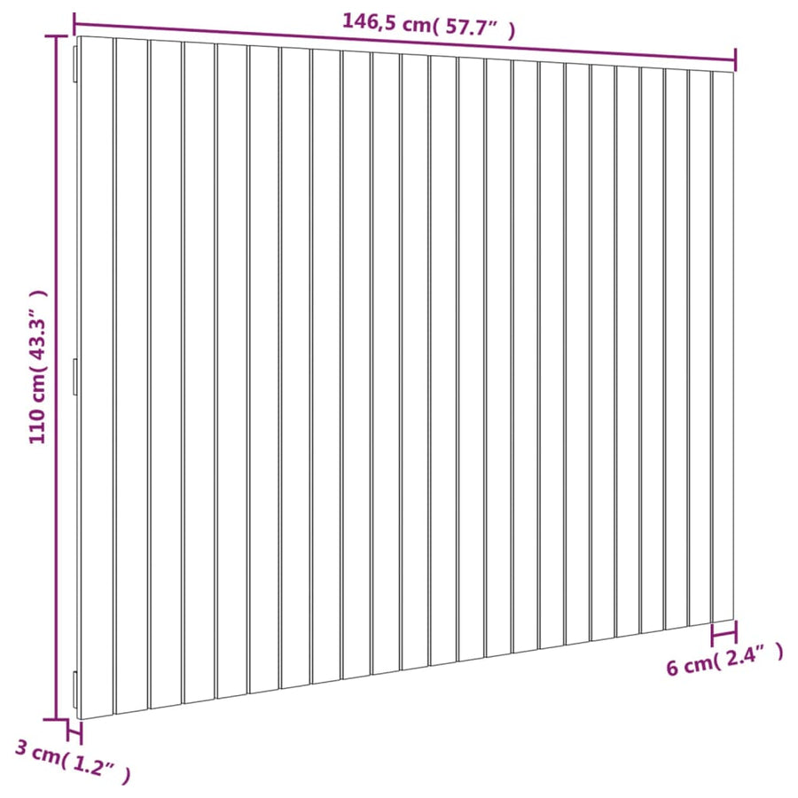 Wandhoofdbord 46,5X3X0 Cm Massief Grenenhout Honingbruin 146.5 x 110 cm