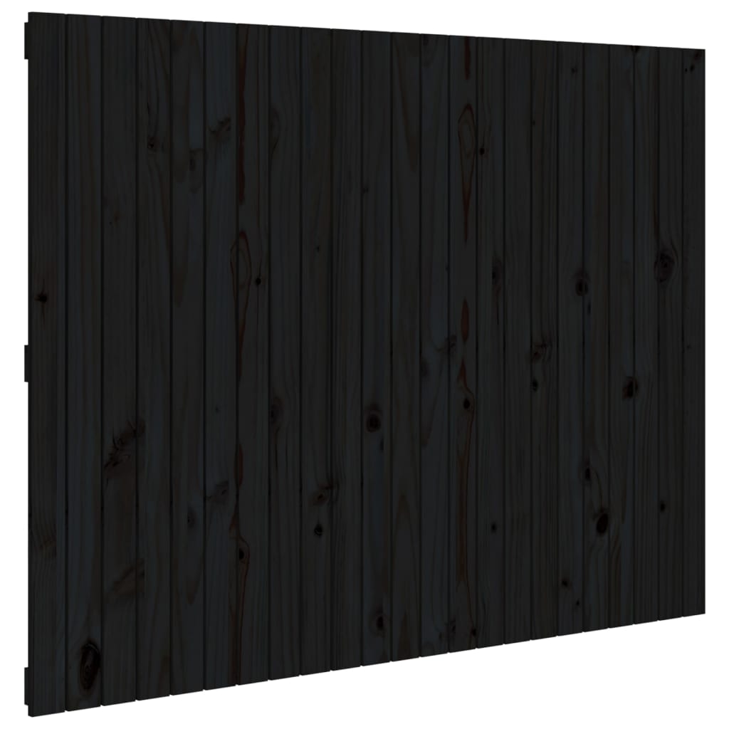 Wandhoofdbord 46,5X3X0 Cm Massief Grenenhout Zwart 146.5 x 110 cm