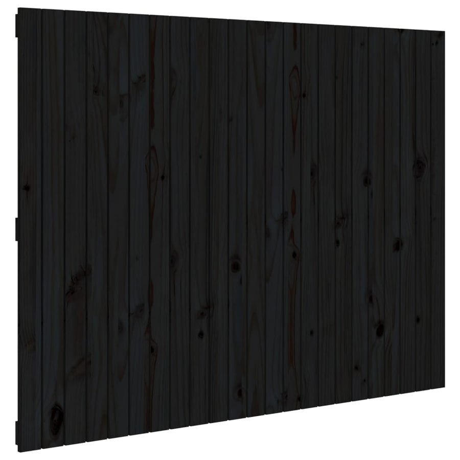 Wandhoofdbord 46,5X3X0 Cm Massief Grenenhout Zwart 146.5 x 110 cm
