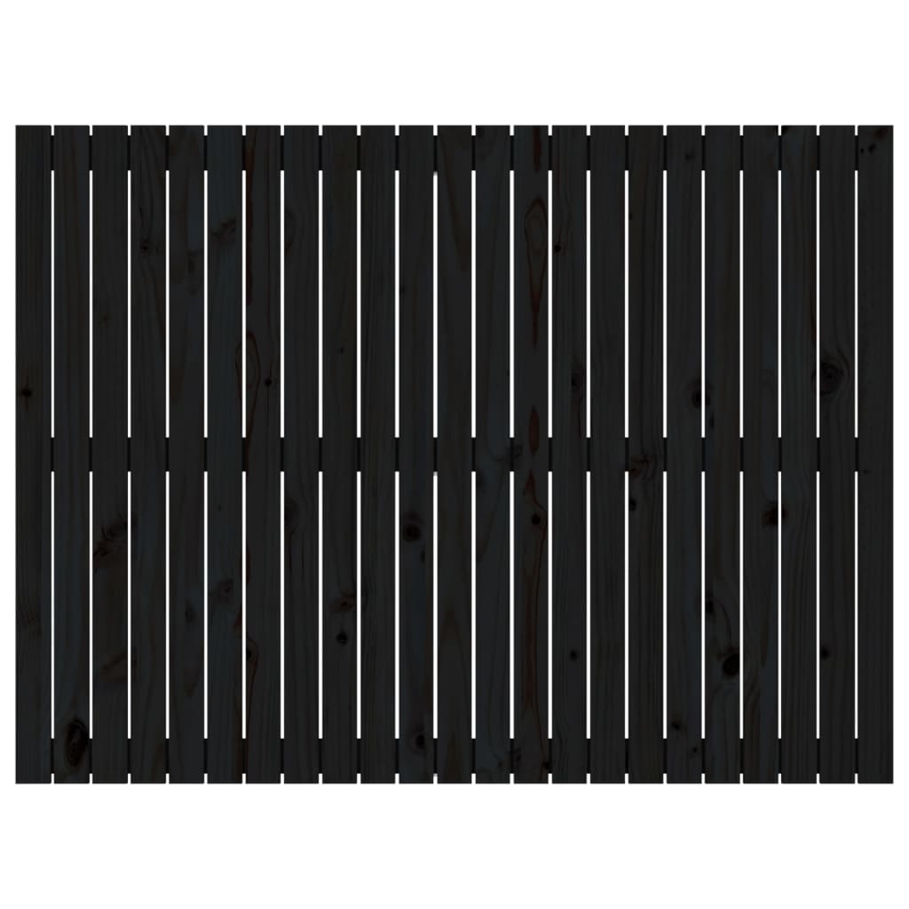 Wandhoofdbord 46,5X3X0 Cm Massief Grenenhout Zwart 146.5 x 110 cm