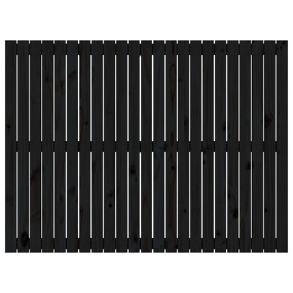 Wandhoofdbord 46,5X3X0 Cm Massief Grenenhout Zwart 146.5 x 110 cm
