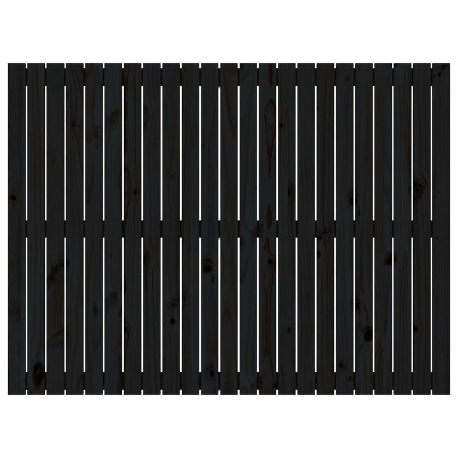 Wandhoofdbord 46,5X3X0 Cm Massief Grenenhout Zwart 146.5 x 110 cm
