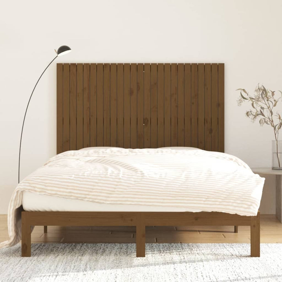 Wandhoofdbord 59,5X3X0 Cm Massief Grenenhout Honingbruin 159.5 x 110 cm