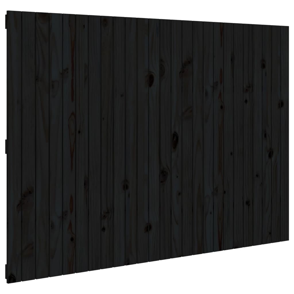 Wandhoofdbord 59,5X3X0 Cm Massief Grenenhout Zwart 159.5 x 110 cm