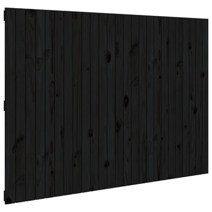 Wandhoofdbord 59,5X3X0 Cm Massief Grenenhout Zwart 159.5 x 110 cm