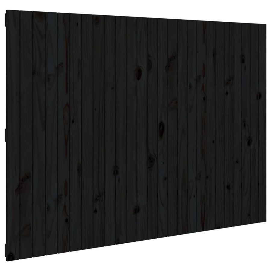 Wandhoofdbord 59,5X3X0 Cm Massief Grenenhout Zwart 159.5 x 110 cm
