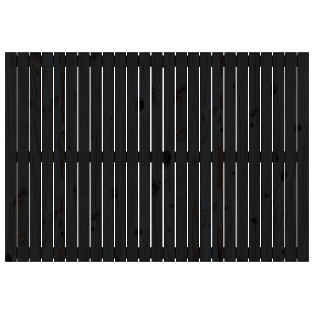 Wandhoofdbord 59,5X3X0 Cm Massief Grenenhout Zwart 159.5 x 110 cm