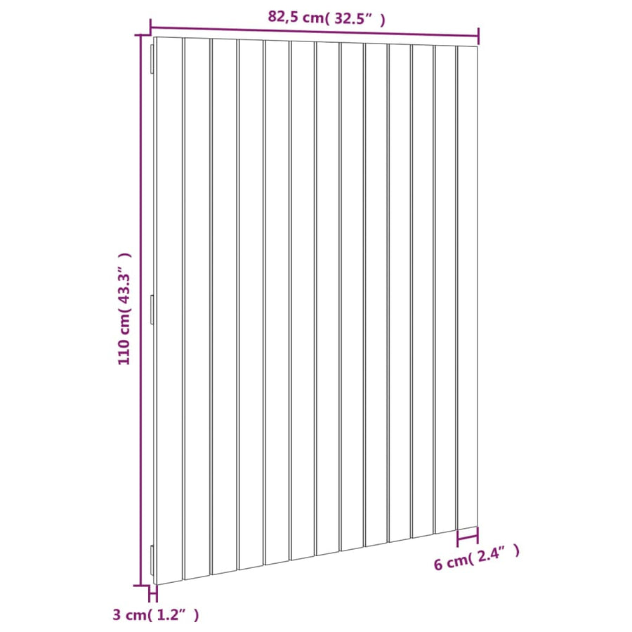 Wandhoofdbord 82,5X3X0 Cm Massief Grenenhout Honingbruin 82.5 x 110 cm