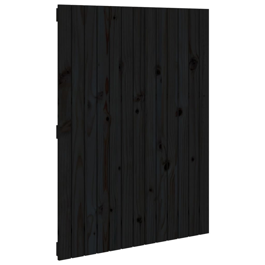 Wandhoofdbord 82,5X3X0 Cm Massief Grenenhout Zwart 82.5 x 110 cm