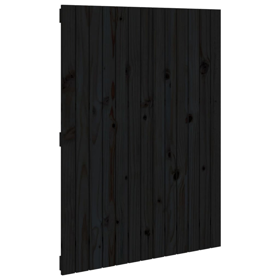 Wandhoofdbord 82,5X3X0 Cm Massief Grenenhout Zwart 82.5 x 110 cm