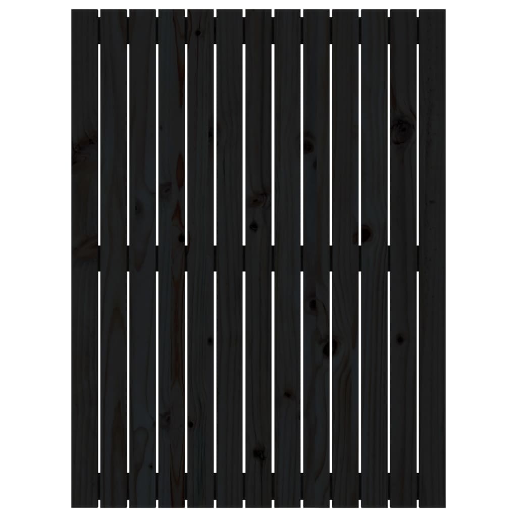 Wandhoofdbord 82,5X3X0 Cm Massief Grenenhout Zwart 82.5 x 110 cm