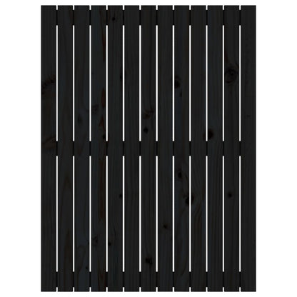 Wandhoofdbord 82,5X3X0 Cm Massief Grenenhout Zwart 82.5 x 110 cm