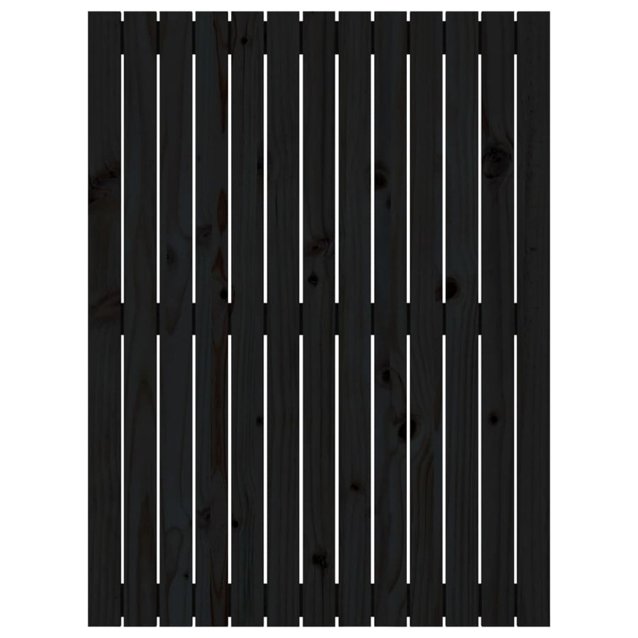 Wandhoofdbord 82,5X3X0 Cm Massief Grenenhout Zwart 82.5 x 110 cm