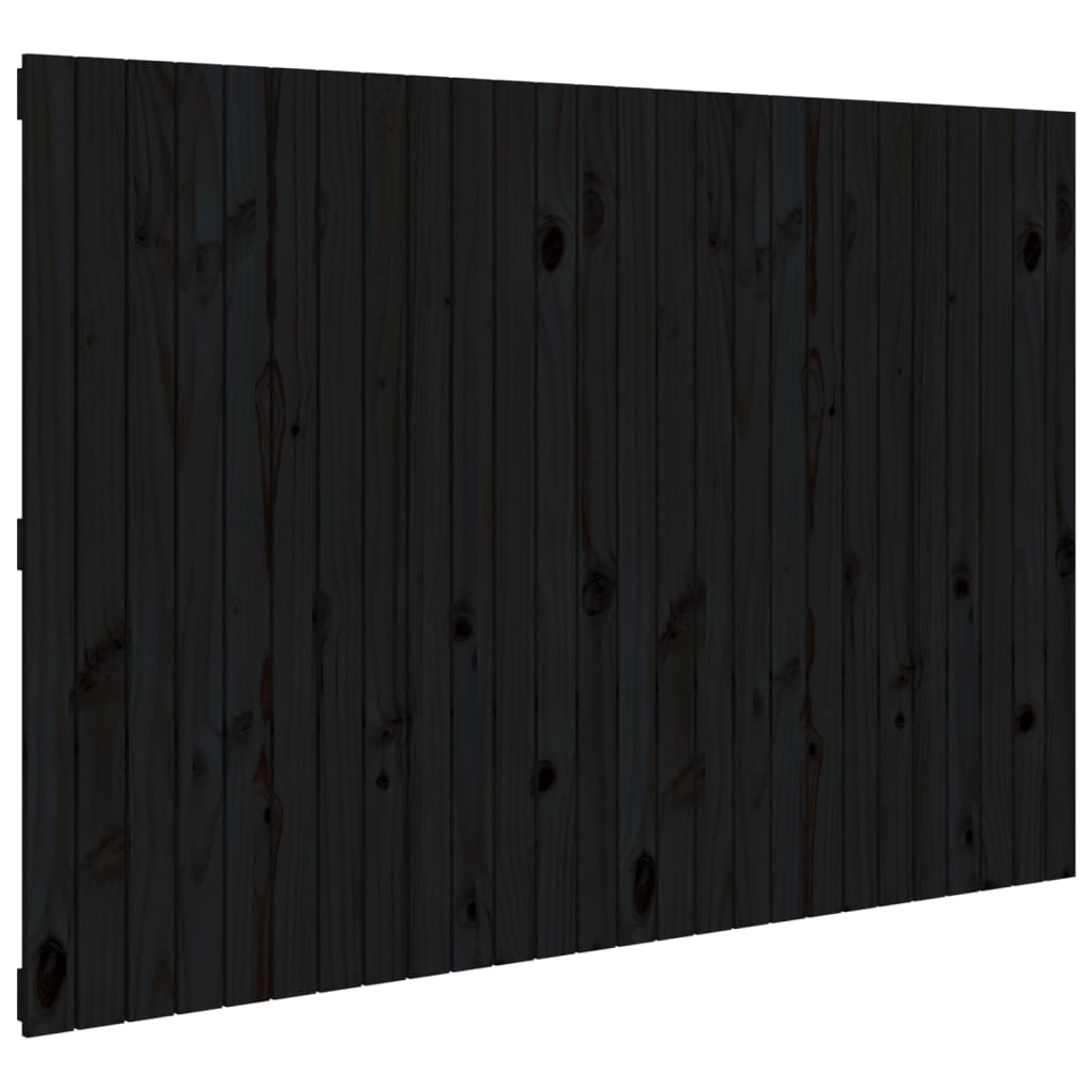 Wandhoofdbord 66X3X0 Cm Massief Grenenhout Zwart 166 x 110 cm