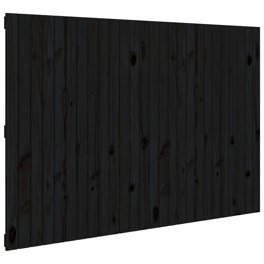 Wandhoofdbord 66X3X0 Cm Massief Grenenhout Zwart 166 x 110 cm