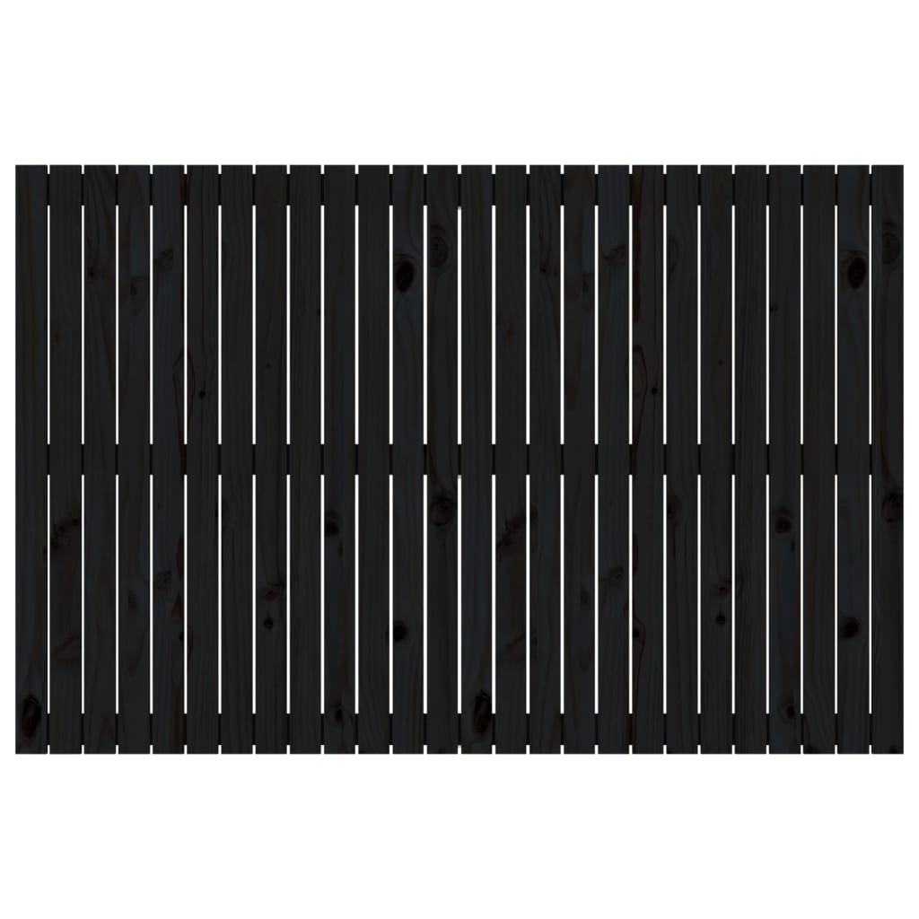 Wandhoofdbord 66X3X0 Cm Massief Grenenhout Zwart 166 x 110 cm