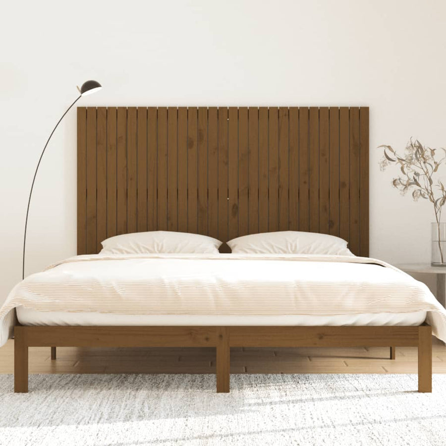 Wandhoofdbord 85X3X0 Cm Massief Grenenhout Honingbruin 185 x 110 cm