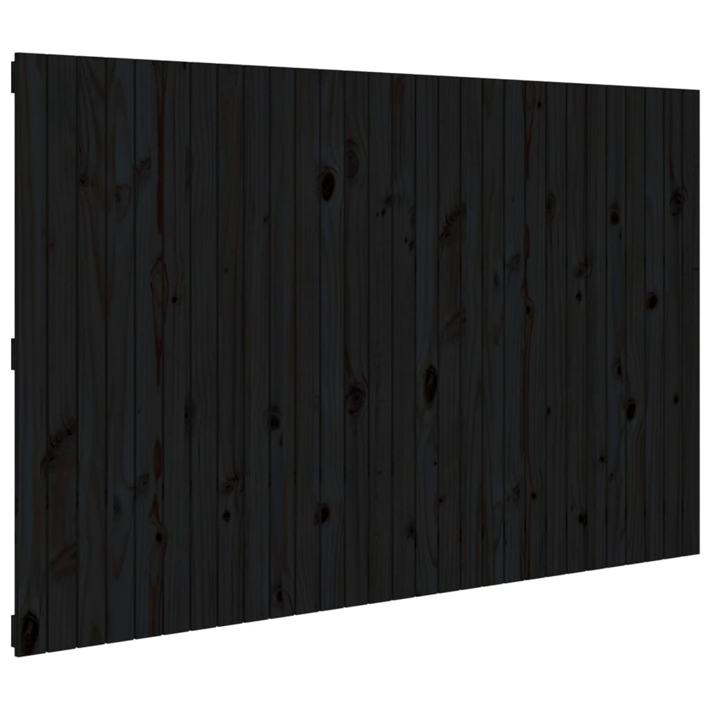 Wandhoofdbord 85X3X0 Cm Massief Grenenhout Zwart 185 x 110 cm