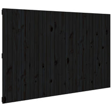 Wandhoofdbord 85X3X0 Cm Massief Grenenhout Zwart 185 x 110 cm