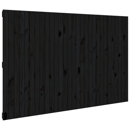 Wandhoofdbord 85X3X0 Cm Massief Grenenhout Zwart 185 x 110 cm