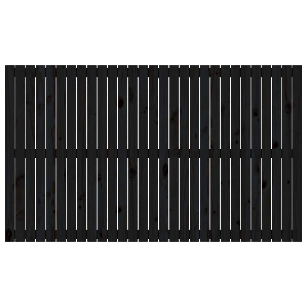 Wandhoofdbord 85X3X0 Cm Massief Grenenhout Zwart 185 x 110 cm