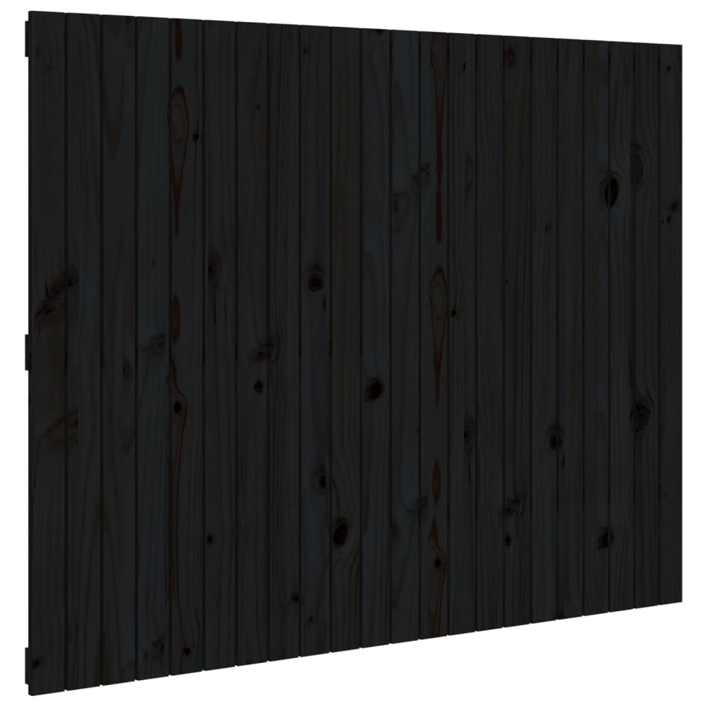 Wandhoofdbord 40X3X0 Cm Massief Grenenhout Zwart 140 x 110 cm