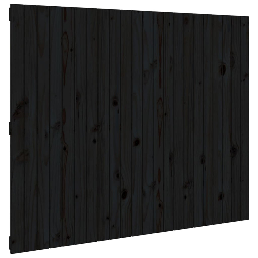 Wandhoofdbord 40X3X0 Cm Massief Grenenhout Zwart 140 x 110 cm